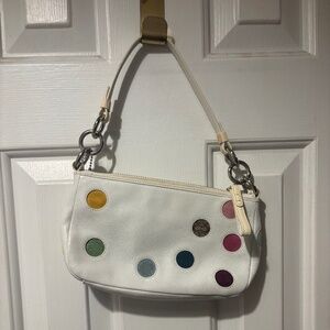 Vintage coach bag with colored polka dots
